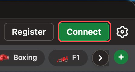 Top right corner of Traderline with the green Connect button highlighted